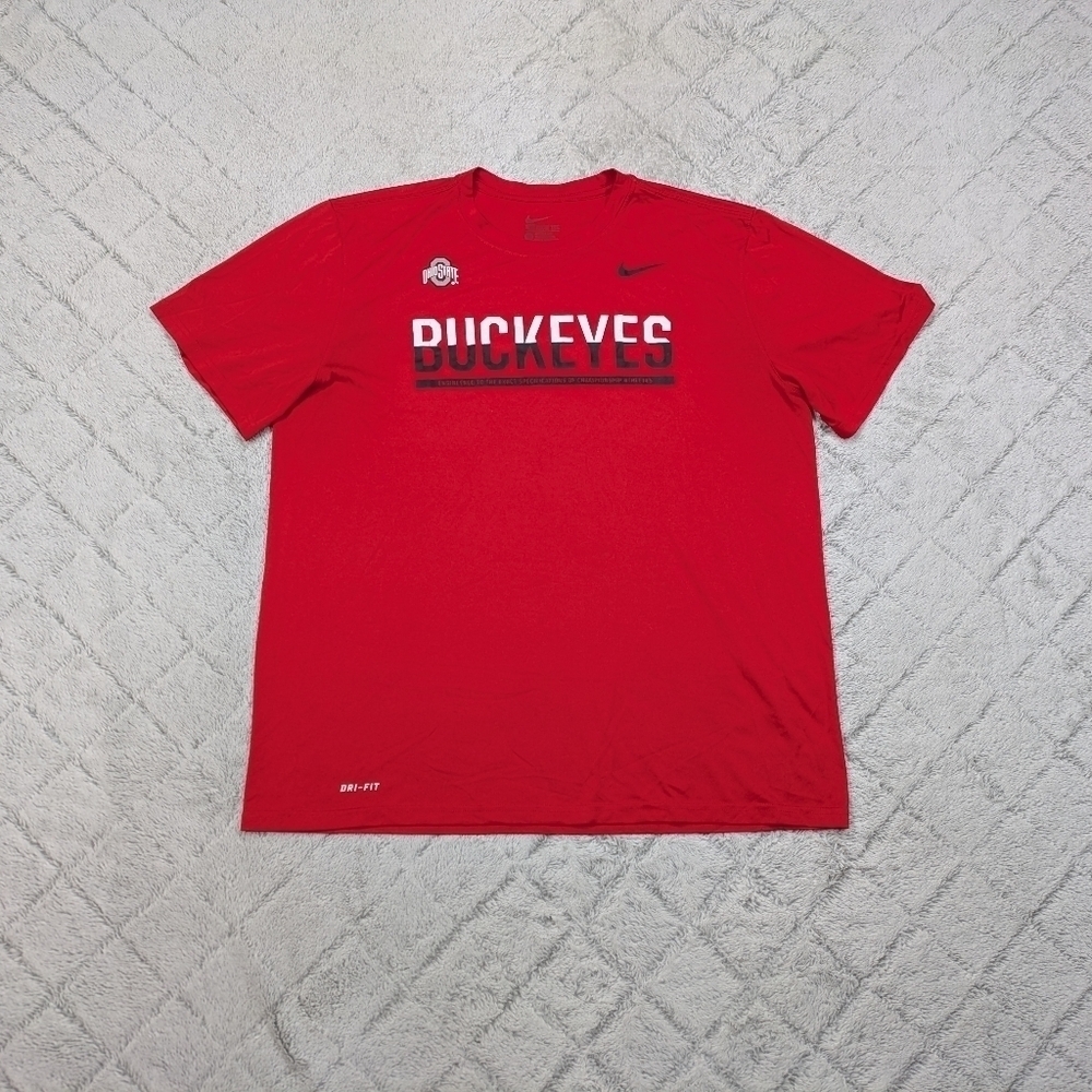 Ohio State Buckeyes Shirt Mens XL Red Scarlet Nike Tee Performance Dri-Fit Gym - Picture 1 of 9